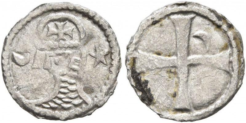 CRUSADERS. Antioch. Bohémond III, 1163-1201. Denier (Silver, 11 mm, 0.23 g). Bea...