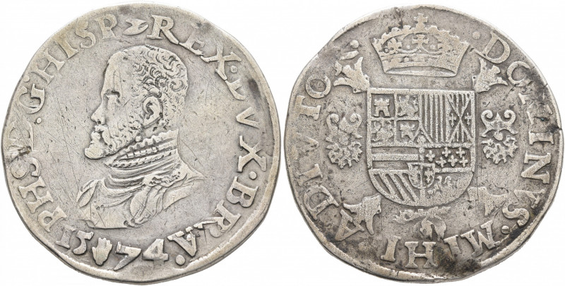 LOW COUNTRIES. Brabant. Filips II van Spanje, 1555-1598. Écu Philippe (Silver, 4...