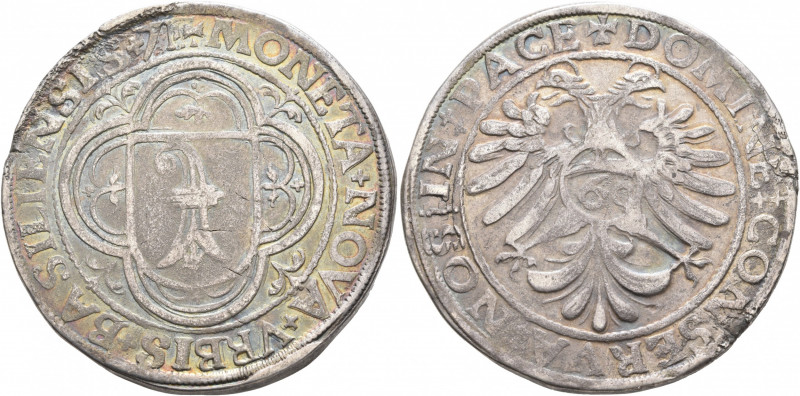 SWITZERLAND. Basel-Stadt. Guldentaler (Silver, 38 mm, 23.85 g, 11 h), 1571. ✠MON...