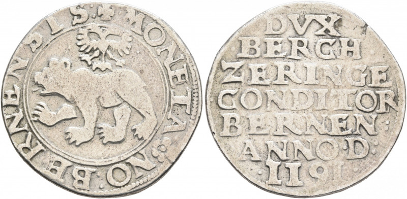 SWITZERLAND. Bern. Stadt. Dicken (Silver, 29 mm, 9.05 g, 6 h), no date (16th cen...