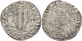 SWITZERLAND. Graubünden. Misox. Johann Jakob Trivulzio, 1487-1518. Grosso da 6 Soldi (Silver, 28 mm, 3.29 g, 9 h), Roveredo. +IO•IA•TRIVL•MAR•VIGLE•ET...