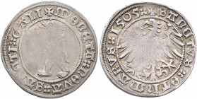 SWITZERLAND. St. Gallen, Stadt. Dicken (Silver, 30 mm, 9.73 g, 5 h), 1505. ✠ mOnЄTA nOVA SANnCTI GAL Bear advancing left. Rev. ✠ SAnCTVS OTAmARVS 1505...