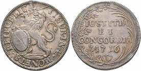SWITZERLAND. Zürich. Stadt. Taler (Silver, 40 mm, 28.00 g, 12 h), 1716. MONETA REIPUBLICAE TIGURINAE Lion standing left, holding sword in his right ha...