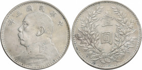 CHINA, ZHŌNGHUÁ MÍNGUÓ (REPUBLIC OF CHINA). 1912-1949. Yuán – Dollar (Silver, 38 mm, 27.07 g, 12 h), year 3 = 1914. Yeoman 329. Nearly extremely fine....