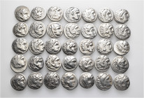 A lot containing 35 silver coins. All: Drachms of Alexander III 'the Great' and his successors. About very fine to good very fine. LOT SOLD AS IS, NO ...