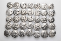 A lot containing 35 silver coins. All: Drachms of Alexander III 'the Great' and his successors. About very fine to good very fine. LOT SOLD AS IS, NO ...
