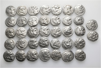 A lot containing 37 silver coins. All: Drachms of Alexander III 'the Great' and his successors. About very fine to good very fine. LOT SOLD AS IS, NO ...