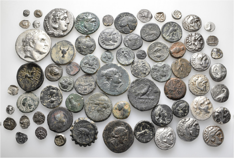 A lot containing 32 silver and 36 bronze coins. All: Greek. Fine to very fine. L...