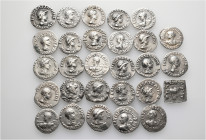 A lot containing 28 silver coins. All: Indo-Greek drachms. About very fine to good very fine. LOT SOLD AS IS, NO RETURNS. 28 coins in lot.