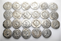 A lot containing 23 silver coins. All: Sasanian Drachms. Very fine to good very fine. LOT SOLD AS IS, NO RETURNS. 23 coins in lot.