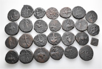 A lot containing 27 bronze coins. All: Kushan. Fine to about very fine. LOT SOLD AS IS, NO RETURNS. 27 coins in lot.