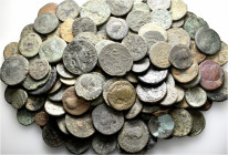 A lot containing 135 bronze coins. Mostly: Roman Provincial. Fair to fine. LOT SOLD AS IS, NO RETURNS. 135 coins in lot.


From a European collecti...