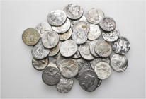 A lot containing 38 silver coins. All: Roman Republican. Fair to fine. Some harshly cleaned. LOT SOLD AS IS, NO RETURNS. 38 coins in lot.