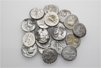 A lot containing 20 silver coins. All: Roman Republican. Fair to fine. Some harshly cleaned. LOT SOLD AS IS, NO RETURNS. 20 coins in lot.