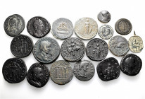 A lot containing 19 bronze coins. Includes: Greek, Roman Provincial, Roman Imperial and Modern. Fine to good very fine. LOT SOLD AS IS, NO RETURNS. 19...