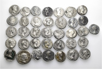 A lot containing 36 silver coins. All: Roman Imperial. Fine to very fine. LOT SOLD AS IS, NO RETURNS. 36 coins in lot.