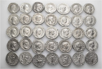 A lot containing 35 silver coins. Including: Antoniniani of Gordian III (13), Philip I (8), Philip II (2), Trajan Decius (10), Herennia Etruscilla (2)...