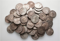 A lot containing 60 bronze coins. All: Roman Imperial. Harshly cleaned. Fine to very fine. LOT SOLD AS IS, NO RETURNS. 60 coins in lot.


From a Eu...