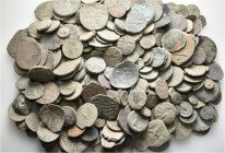 A lot containing 3 silver and 284 bronze coins. Includes: Greek, Roman Provincial, Roman Imperial, Byzantine and Islamic. Fair to about fine. LOT SOLD...