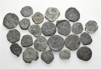 A lot containing 22 bronze coins. All: Byzantine. Fine to about very fine. LOT SOLD AS IS, NO RETURNS. 22 coins in lot.


Ex Leu Web Auction 15, 27...