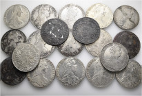 A lot containing 19 silver coins. All: Austrian Talers. Fine to very fine. LOT SOLD AS IS, NO RETURNS. 19 coins in lot.