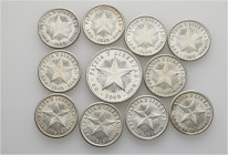 A lot containing 11 silver coins. All: Cuba. Extremely fine to good extremely fine. LOT SOLD AS IS, NO RETURNS. 11 coins in lot.


From the collect...