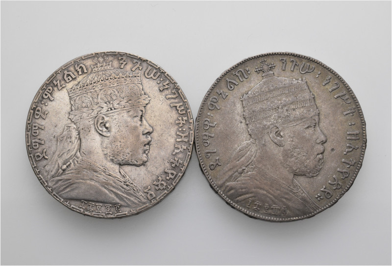 A lot containing 2 silver coins. All: Ethiopia. About very fine to very fine. LO...