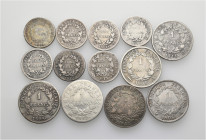 A lot containing 13 silver coins. All: France. Fine to very fine. LOT SOLD AS IS, NO RETURNS. 13 coins in lot.


From the collection of a Swiss sch...