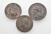 A lot containing 3 bronze coins. All: French 'Spottmünzen' (tooled). Very fine to good very fine. LOT SOLD AS IS, NO RETURNS. 3 coins in lot.


Fro...