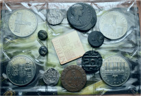 A lot containing 2 silver, 7 bronze and 4 copper-nickel coins. Including: Greek, Roman Provincial and World. Fine to very fine. LOT SOLD AS IS, NO RET...