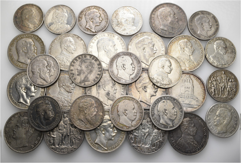 A lot containing 32 silver coins. All: Germany. About very fine to good very fin...