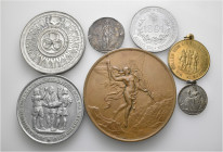 A lot containing 2 silver, 2 bronze, 1 aluminium and 2 tin medals. All: Switzerland. About very fine to good very fine. LOT SOLD AS IS, NO RETURNS. 7 ...