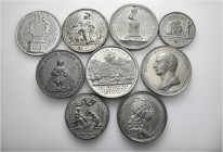 A lot containing 9 tin and 1 lead medals. All: World. Fine to very fine. LOT SOLD AS IS, NO RETURNS. 9 medals in lot.