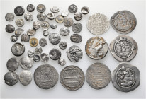 A lot containing 51 silver coins. Includes: Greek, Central Asian and Islamic. Fine to about very fine. LOT SOLD AS IS, NO RETURNS. 51 coins in lot.
...