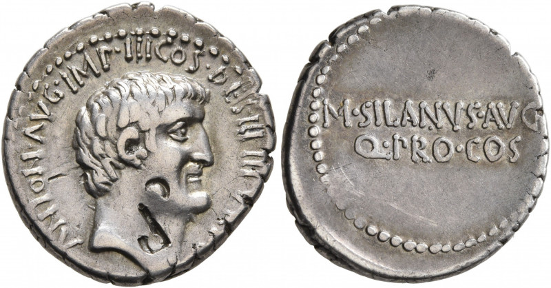 Mark Antony, 44-30 BC. Denarius (Silver, 20 mm, 3.81 g, 10 h), with M. Junius Si...