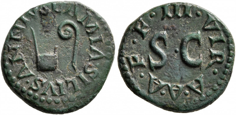 Augustus, 27 BC-AD 14. Quadrans (Copper, 17 mm, 3.09 g, 1 h), Lamia, Silius, and...