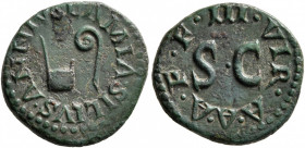 Augustus, 27 BC-AD 14. Quadrans (Copper, 17 mm, 3.09 g, 1 h), Lamia, Silius, and Annius, as III viri monetales, Rome, 9 BC. LAMIA SILIVS ANNIVS Simpul...
