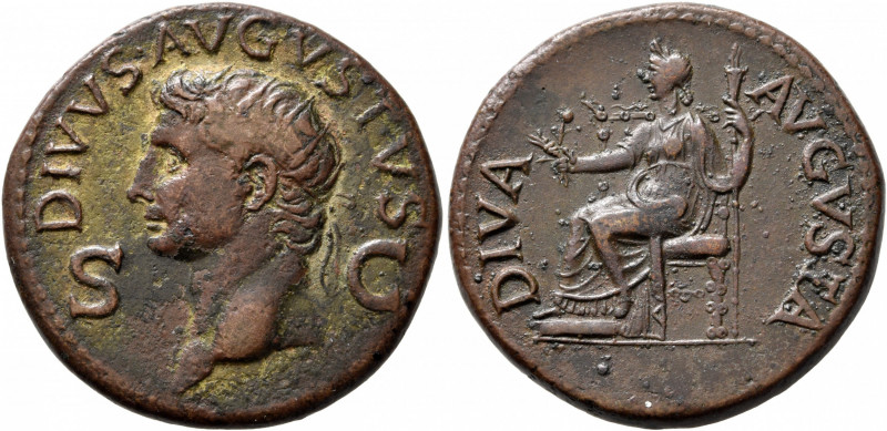Divus Augustus, died AD 14. Dupondius (Orichalcum, 30 mm, 15.61 g, 7 h), Rome, s...