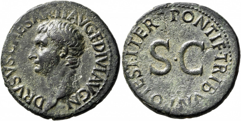 Drusus, died 23. As (Copper, 28 mm, 10.73 g, 7 h), Rome, struck under Tiberius, ...