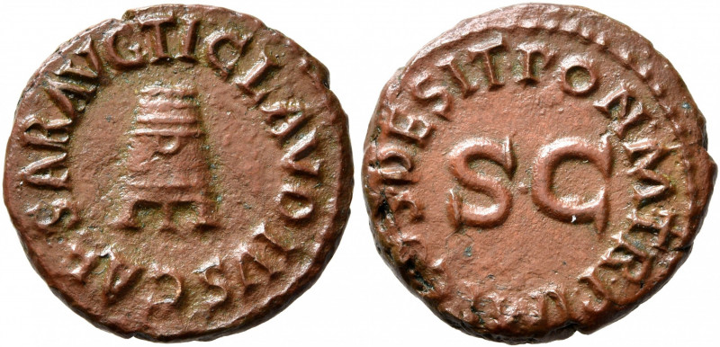 Claudius, 41-54. Quadrans (Copper, 17 mm, 3.29 g, 7 h), Rome, 41. TI CLAVDIVS CA...