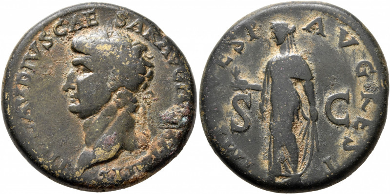 Claudius, 41-54. Sestertius (Orichalcum, 31 mm, 25.83 g, 8 h), restitution issue...