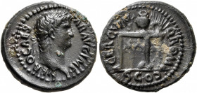 Nero, 54-68. Semis (Orichalcum, 19 mm, 4.49 g, 6 h), Rome, circa 64. NERO CAESAR AVG IMP Laureate head of Nero to right. Rev. CERT QVINQ ROM CO / S C ...