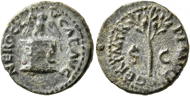 Nero, 54-68. Quadrans (Copper, 14 mm, 1.62 g, 6 h), Rome, 64. NERO CLAV CAE AVG ...