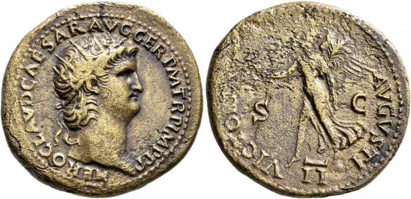 Nero, AD 54-68. Dupondius (Orichalcum, 30 mm, 14.22 g, 6 h), Rome, circa 64. NER...