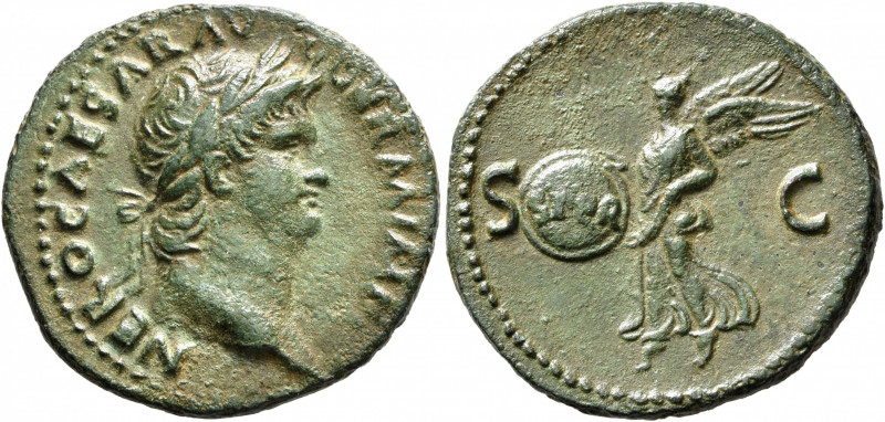 Nero, AD 54-68. As (Copper, 29 mm, 10.64 g, 7 h), Rome, 65. NERO CAESAR AVG GERM...