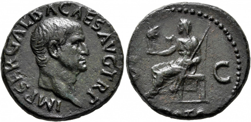 Galba, 68-69. As (Copper, 26 mm, 10.13 g, 7 h), Rome, late summer 68. IMP SER GA...