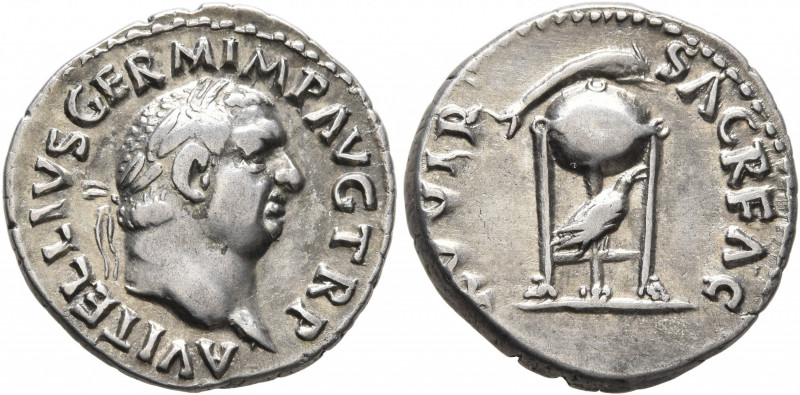 Vitellius, 69. Denarius (Silver, 18 mm, 3.31 g, 6 h), Rome, late April-20 Decemb...