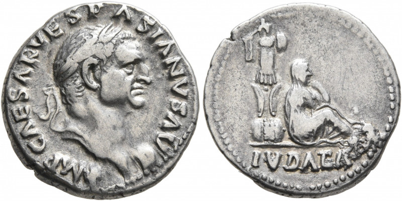 Vespasian, 69-79. Denarius (Silver, 19 mm, 3.34 g, 6 h), Rome, 69-70. IMP CAESAR...