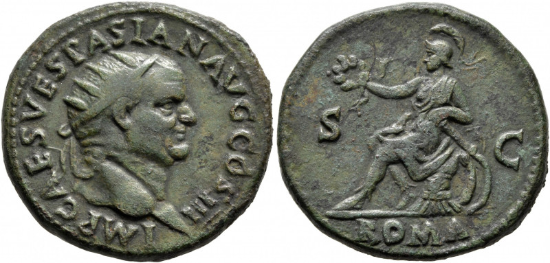 Vespasian, 69-79. Dupondius (Orichalcum, 27 mm, 12.56 g, 6 h), Rome, 71. IMP CAE...
