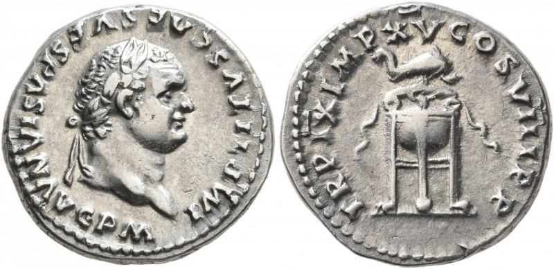 Titus, 79-81. Denarius (Silver, 18 mm, 3.54 g, 7 h), Rome, January-June 80. IMP ...